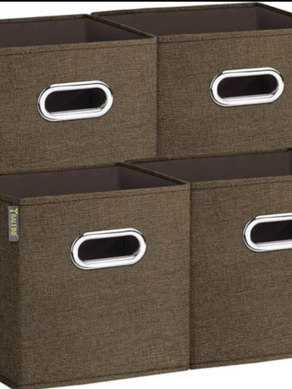New! Fabric Storage Bins - Brown Collapsible Organizer (Set)